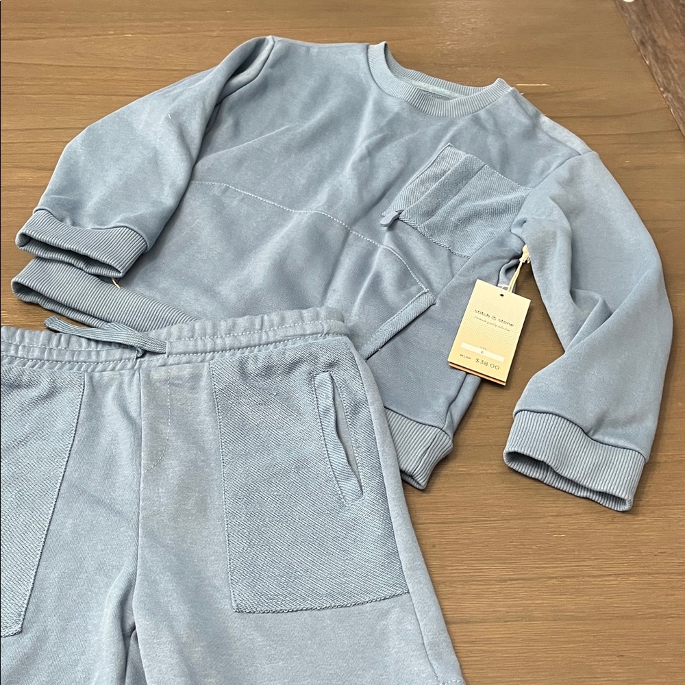 NWT! Stitch & Stone Light Blue Sweatshirt and shorts Set